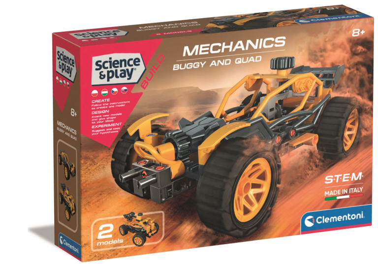CLEMENTONI Science&Play Mechanická laboratoř Buggy a čtyřkolka 2v1