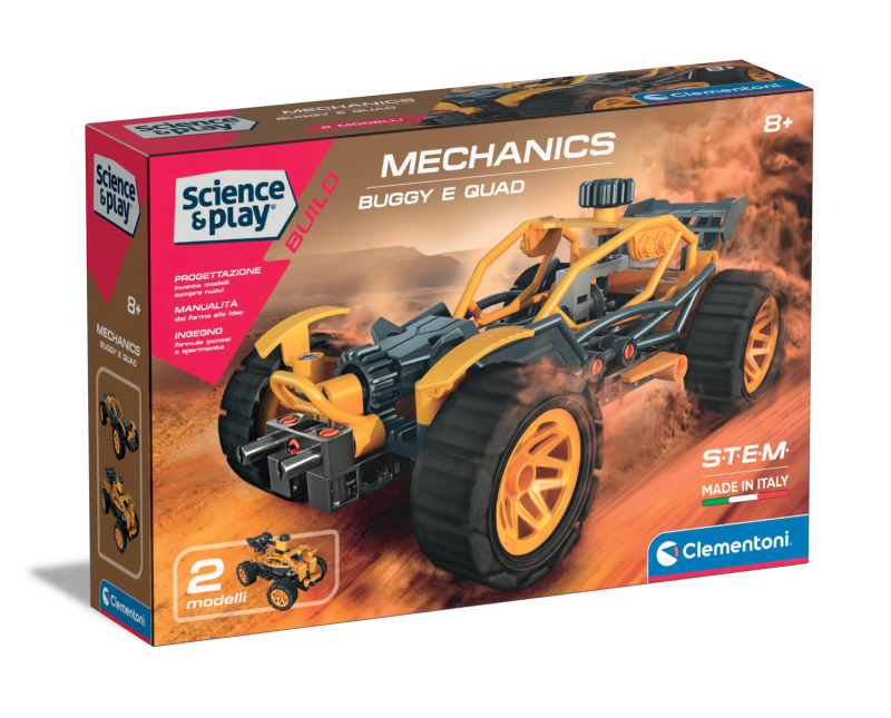 CLEMENTONI Science&Play Mechanická laboratoř Buggy a čtyřkolka 2v1
