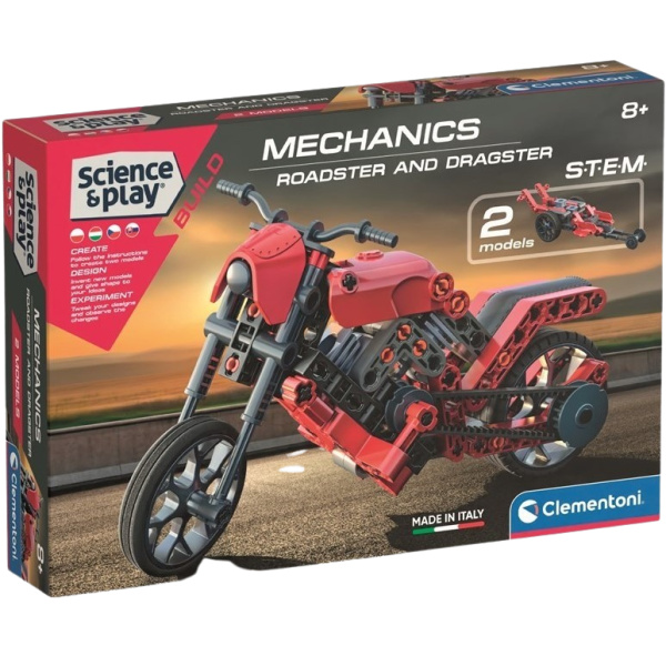 CLEMENTONI Science&Play Mechanická laboratoř Roadster a Dragster 2v1