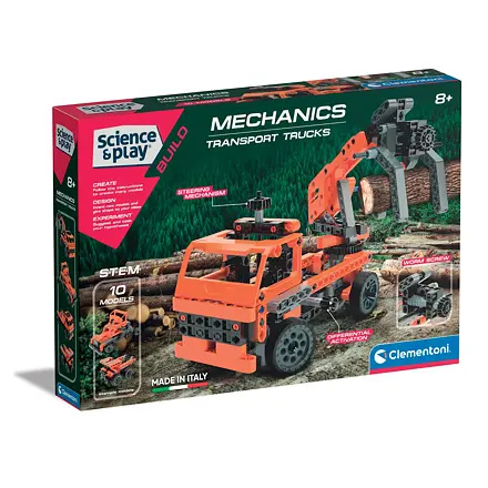 CLEMENTONI Science&Play Mechanická laboratoř Přepravní nákladní auta 10v1