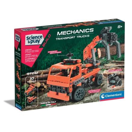 CLEMENTONI Science&Play Mechanická laboratoř Přepravní nákladní auta 10v1