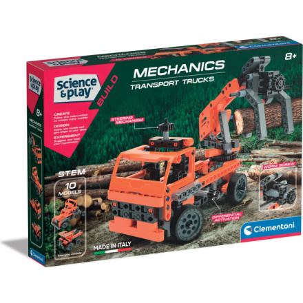 CLEMENTONI Science&Play Mechanická laboratoř Přepravní nákladní auta 10v1