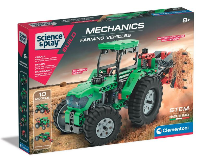 CLEMENTONI Science&Play Mechanická laboratoř Zemědělská technika 10v1