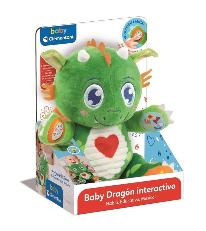 Clementoni baby přátelský dráček – interaktivní plyšová hračka