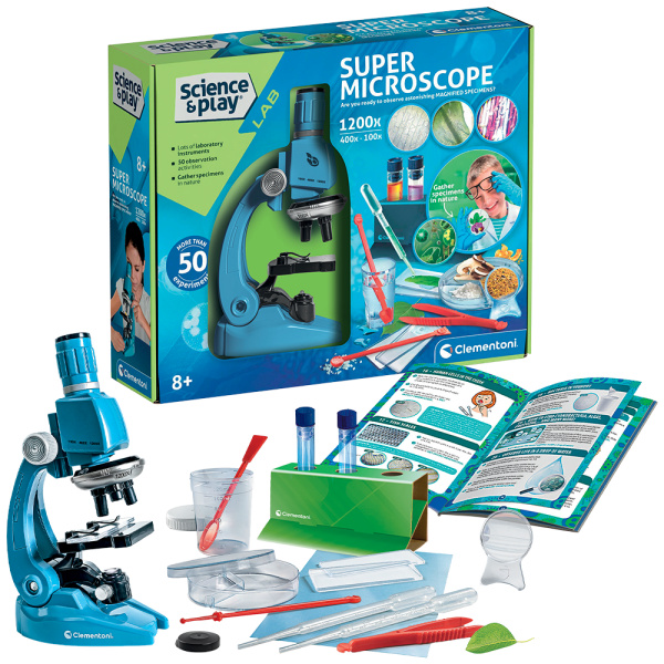 Clementoni SCIENCE - Dětská laboratoř - Super Mikroskop 1200x, 50 experimentů