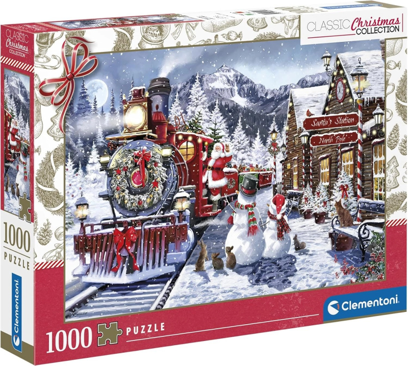 Clementoni Puzzle Vánoční kolekce: Vlakové nádraží 500 dílků