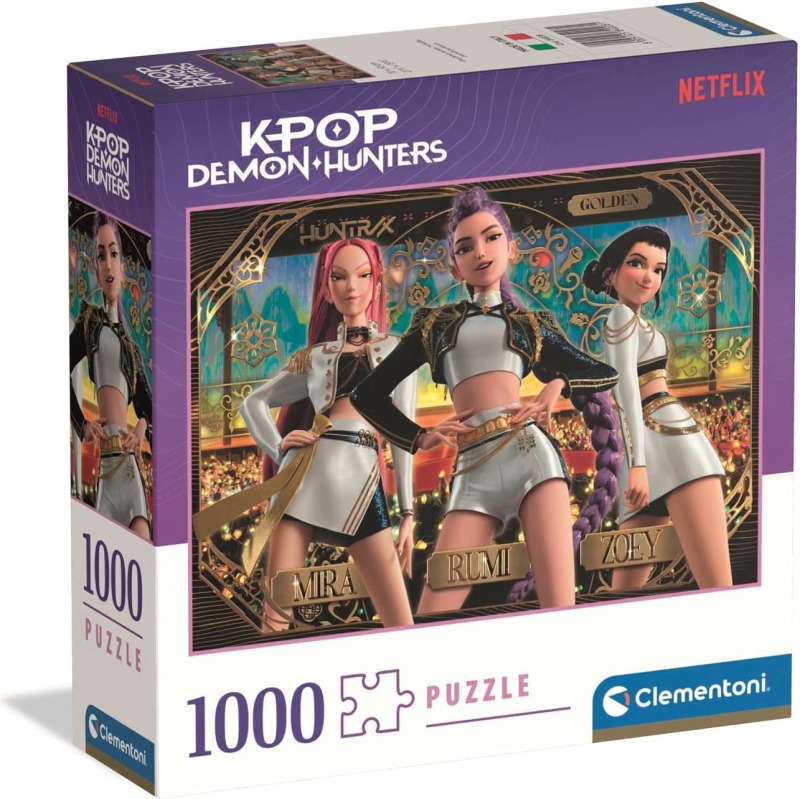 Puzzle Clementoni 1000 dílků K-pop: Lovkyně démonů - Zlatý Huntrix