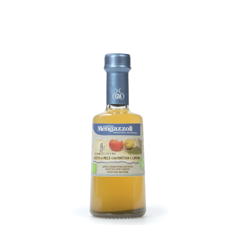 Mengazzoli jablečný ocet s matchou a citróny (Aceto di Mele con Matcha e Limone) BIO 250ml