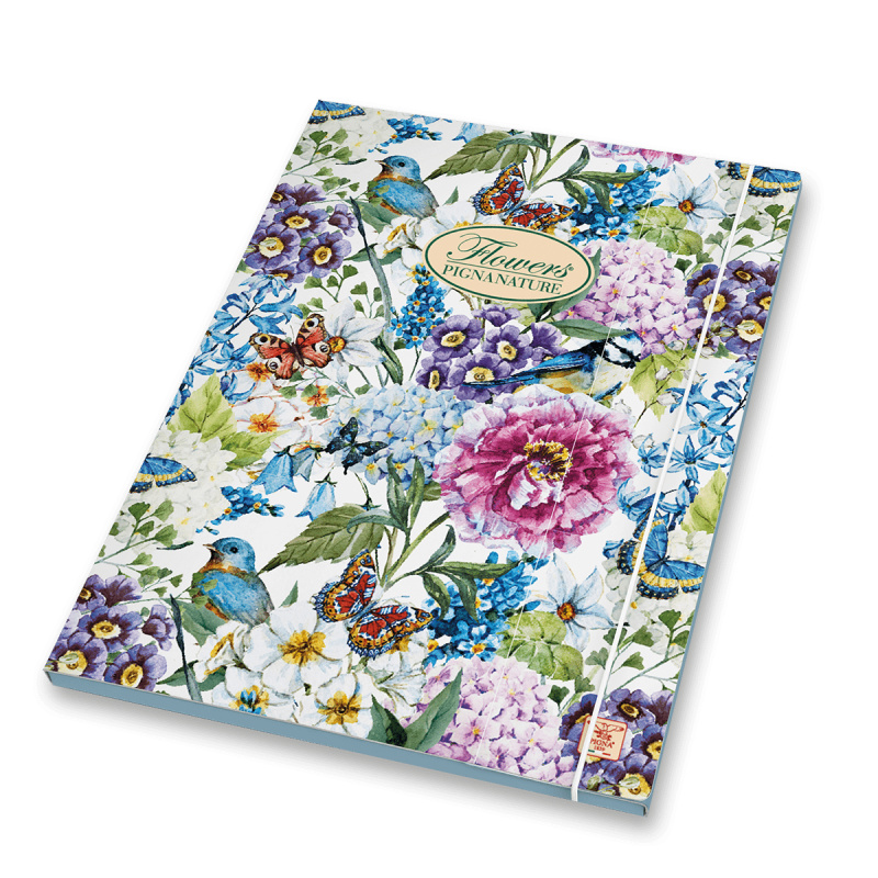 Nature Flowers 3chlopňové kartónové desky A4 mix motivů Pigna