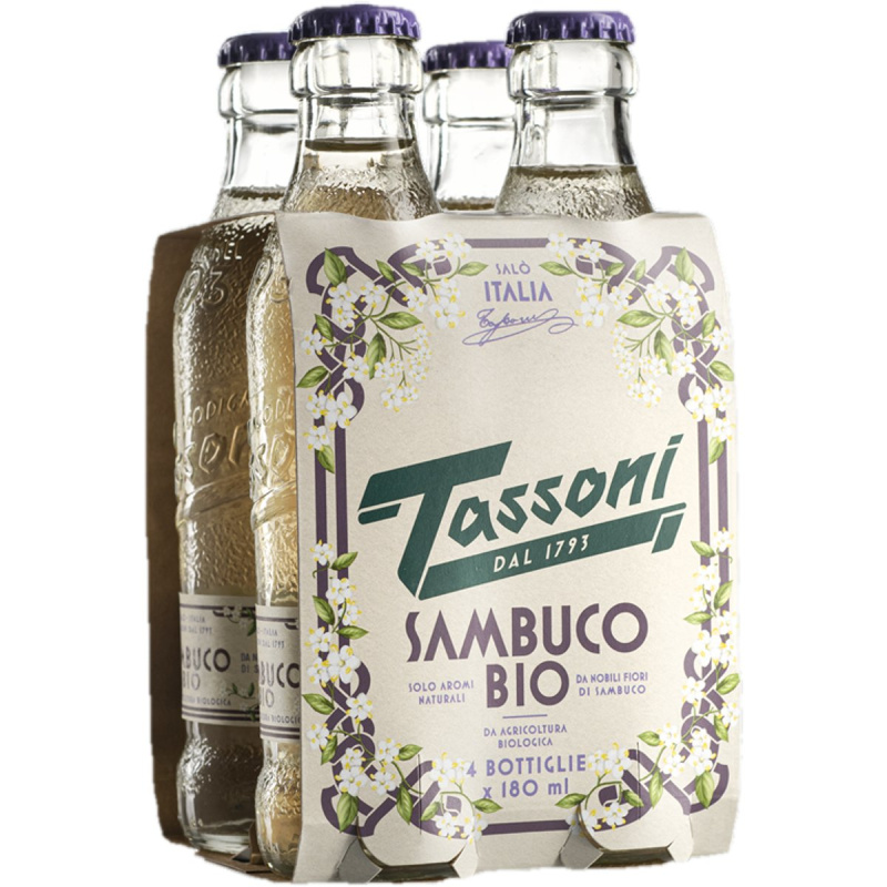 Tassoni Sambuco Bio 4×180ml sklo