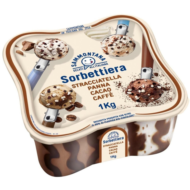Sammontana Sorbettiera zmrzlina stracciatella, smetana, kakao a káva
