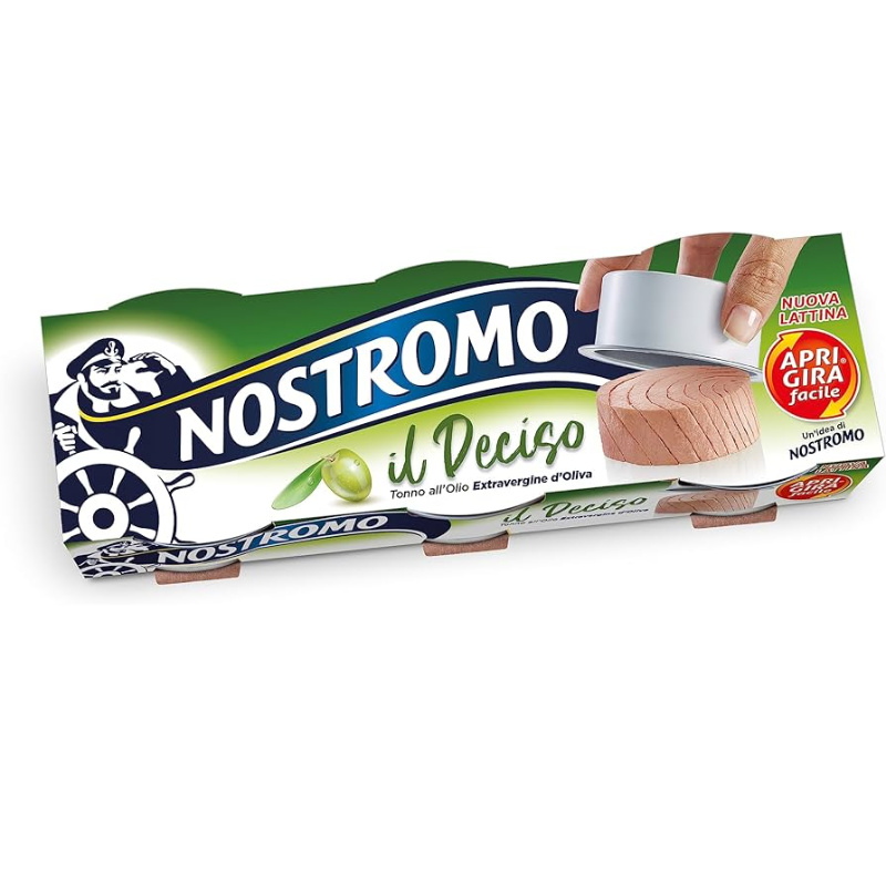 Nostromo tuňák v olivovém oleji (Tonno in Olio Extravergine di Oliva Il Deciso 3x65g) 195g