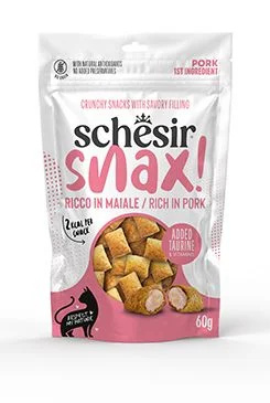 Schesir Cat Snax! pochoutka Vepřové polštářky  60g