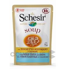Schesir Cat kapsa Adult Soup tuňák/oliheň 85 g 