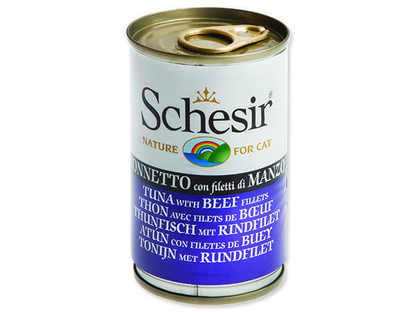 Konzerva SCHESIR Cat tuňák + hovězí 140 g