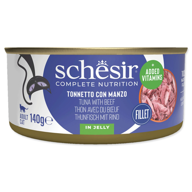 Konzerva SCHESIR Cat tuňák + hovězí 140 g