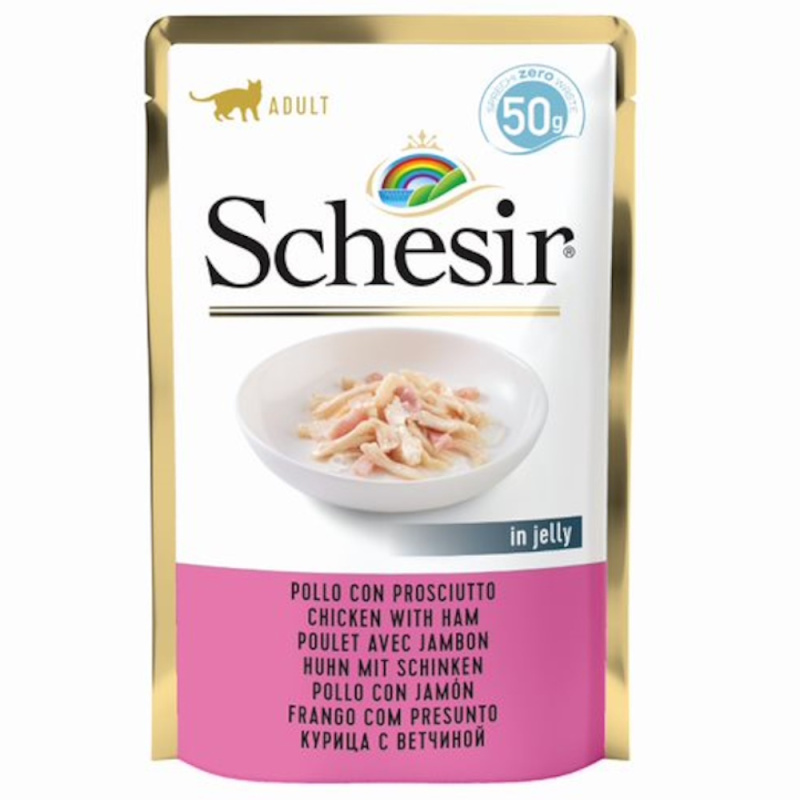 Schesir Cat kapsa Adult kuře/šunka 50G