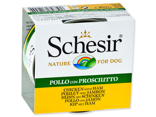 Konzerva SCHESIR Dog kuřecí + šunka v želé 150 g