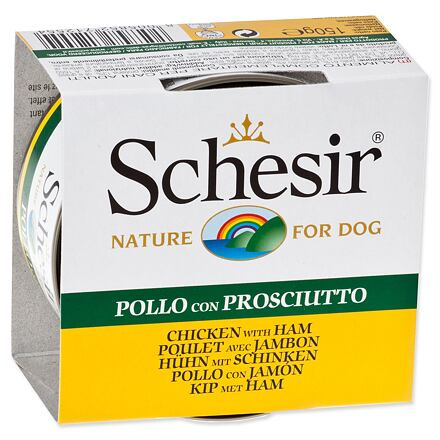 Konzerva SCHESIR Dog kuřecí + šunka v želé 150 g