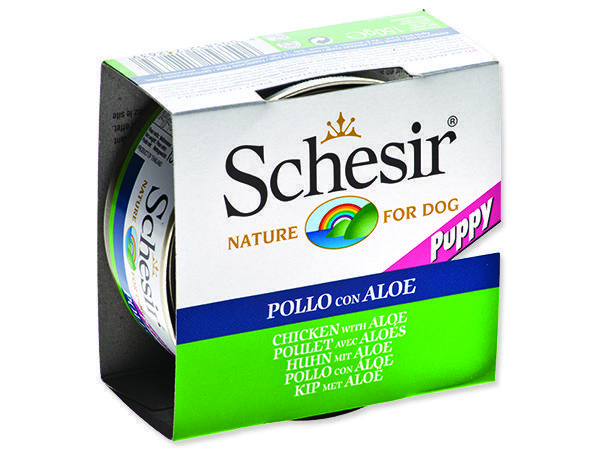 Konzerva SCHESIR Puppy kuřecí + aloe 150 g