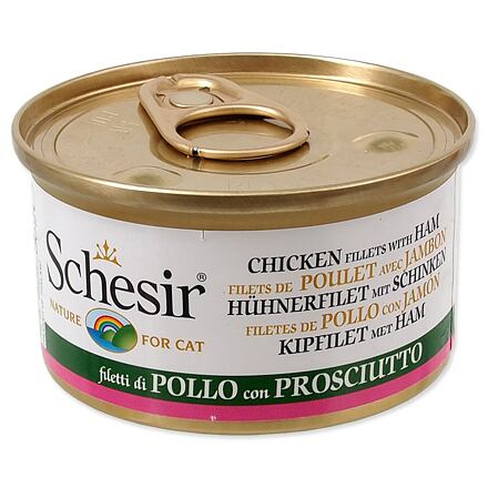 Konzerva SCHESIR Cat kuřecí + šunka v želé 85 g