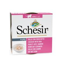 Konzerva SCHESIR Cat kuřecí + šunka v želé 85 g