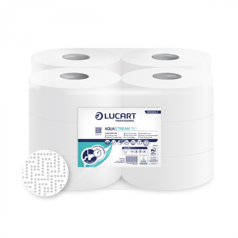 Lucart Professional LUCART AQUASTREAM 150 -  Jumbo toaletní papír, 12 ks