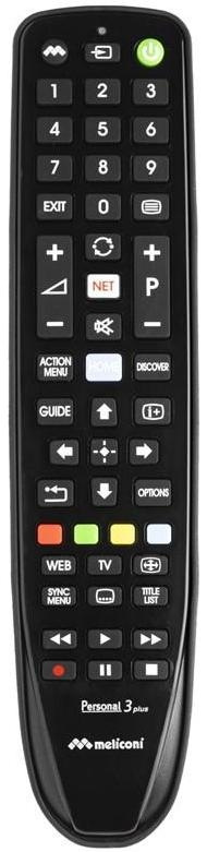 Dálkový ovladač Meliconi Gumbody Personal 5 Plus pro televize Panasonic / černá Varianta: ivi1