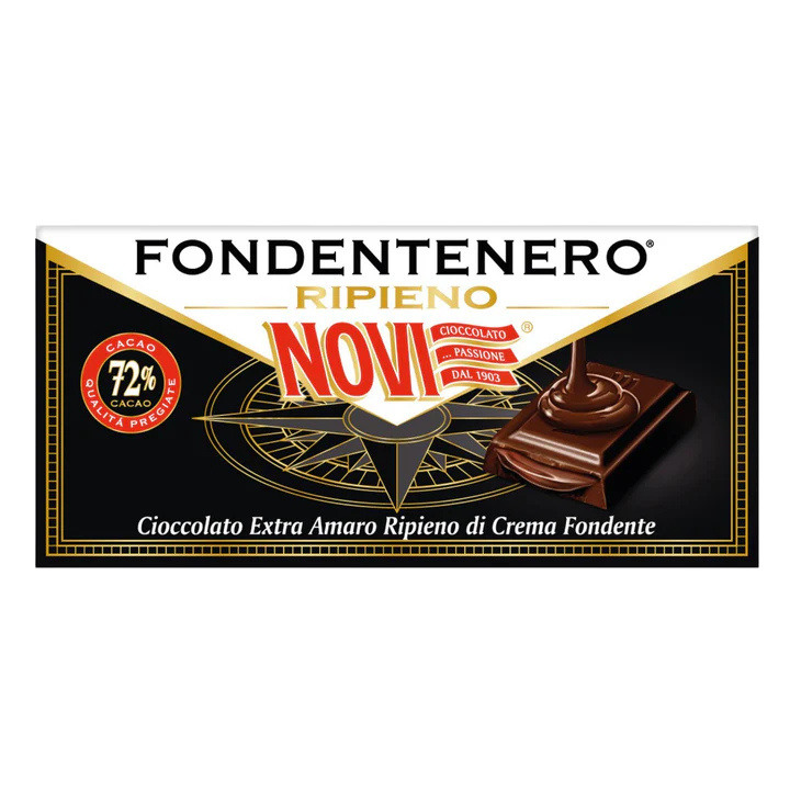 NOVI hořká čokoláda s krémem  (Fondentenero Ripieno) 105g
