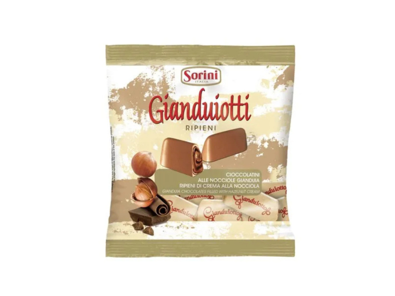 Sorini Pralinky z mléčné čokolády s lískovo-oříškovým krémem (Giuanduiotti) 90g
