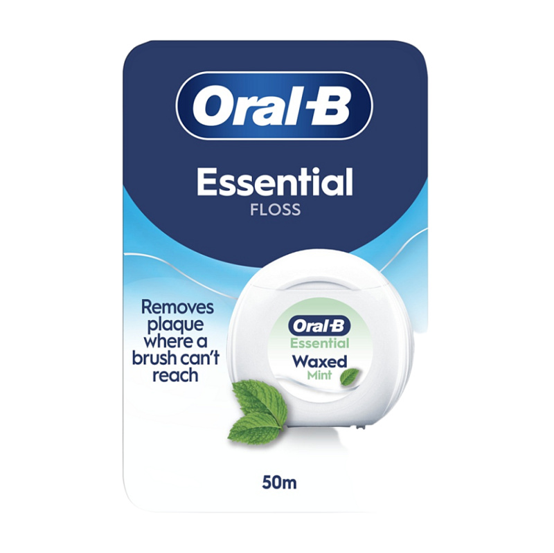 Oral-B Essential Floss Mint voskovaná dentální nit s mátovou příchutí 50 m