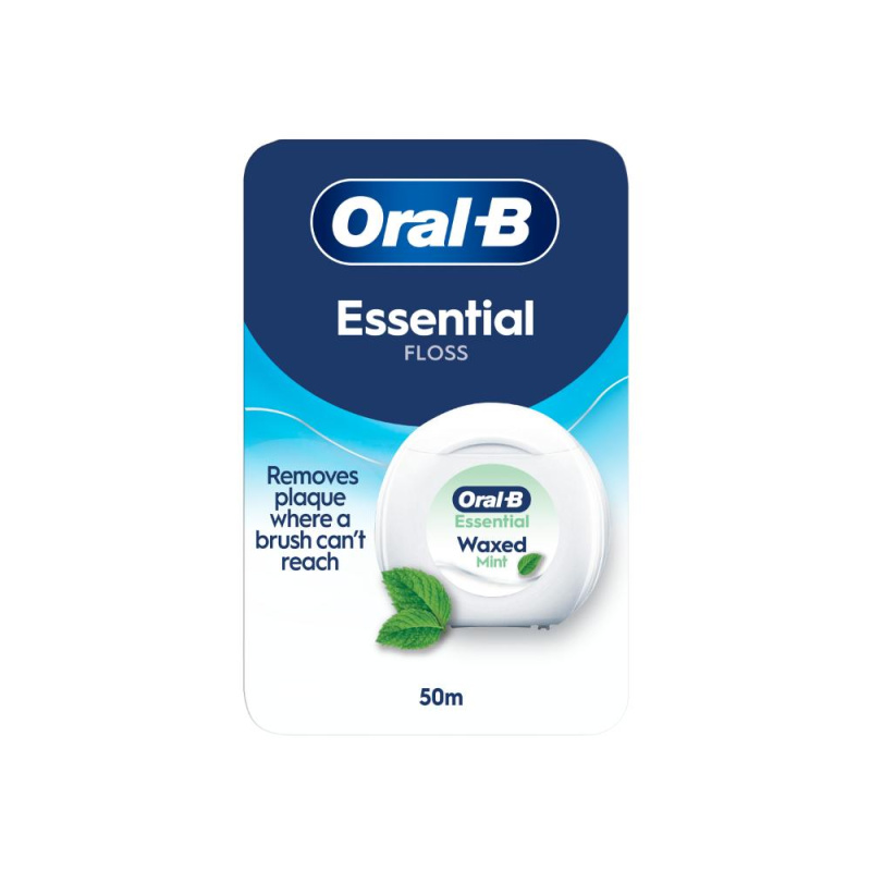 Oral-B Essential Floss Mint voskovaná dentální nit s mátovou příchutí 50 m