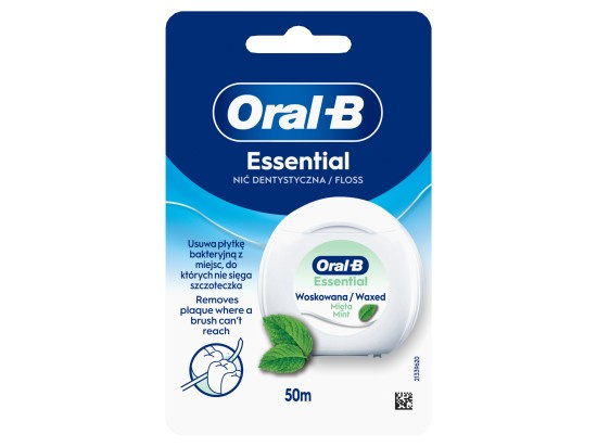 Oral-B Essential Floss Mint voskovaná dentální nit s mátovou příchutí 50 m