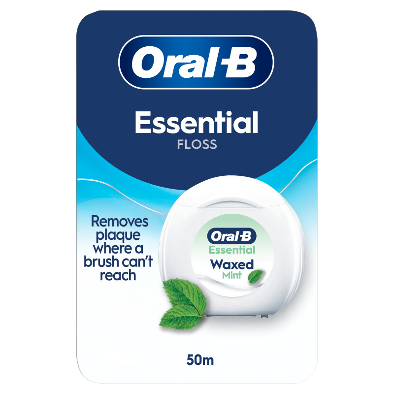 Oral-B Essential Floss Mint voskovaná dentální nit s mátovou příchutí 50 m