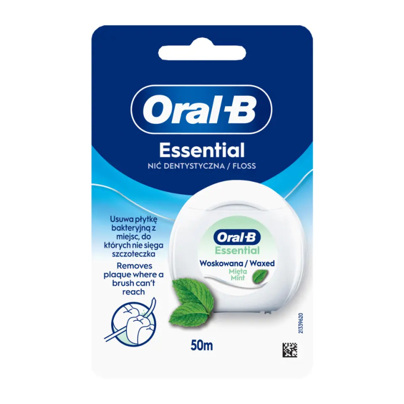 Oral-B Essential Floss Mint voskovaná dentální nit s mátovou příchutí 50 m
