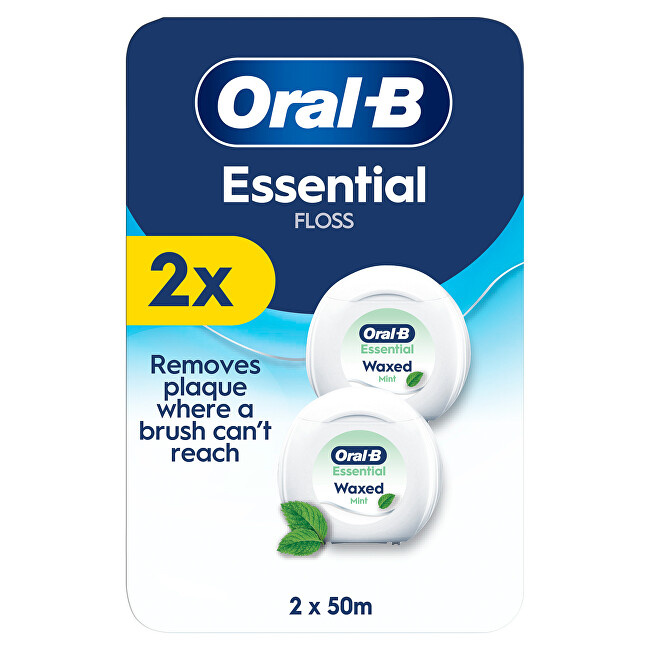 Oral-B Essential Floss Mint voskovaná dentální nit s mátovou příchutí 2x50 m