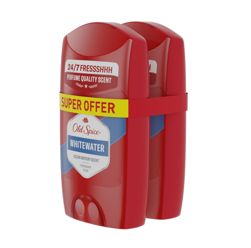 Old Spice Whitewater tuhý deodorant 2x50 ml