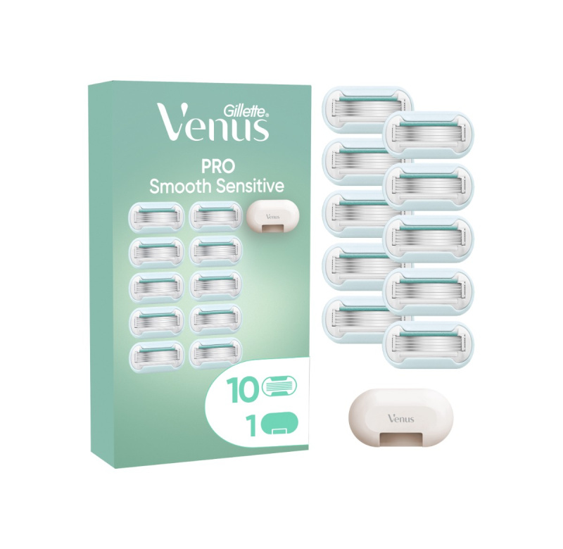 Gillette Venus PRO Smooth Sensitive náhradní břity + ochranný kryt 10 ks