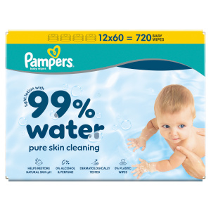 Pampers wipes (12x60/fol)Aqua zero plast