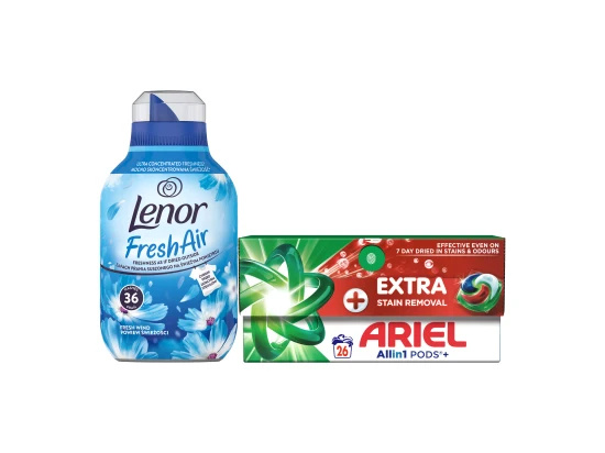Kapsle na praní Ariel Plus Extra Clean All in 1 - 26 pracích dávek