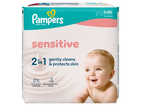 Pampers wipes (3x80/fol) Sensitive