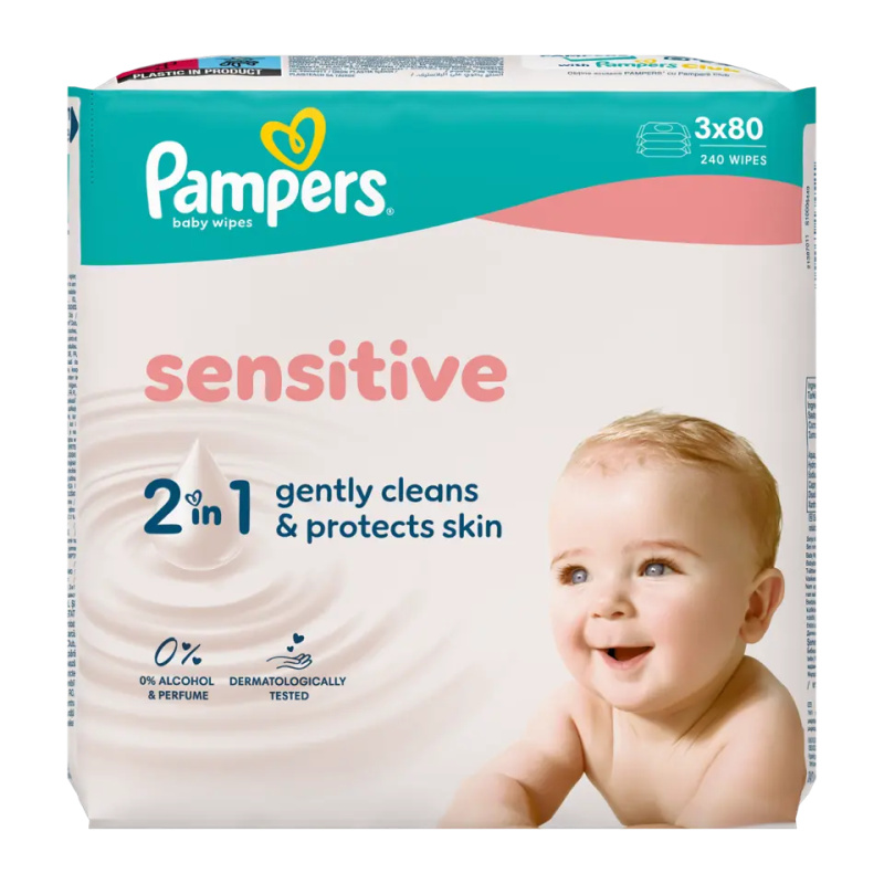 Pampers wipes (3x80/fol) Sensitive