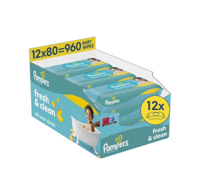 Pampers wipes (12x80/fol) Fresh Clean