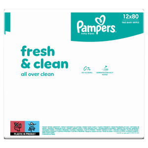 Pampers wipes (12x80/fol) Fresh Clean