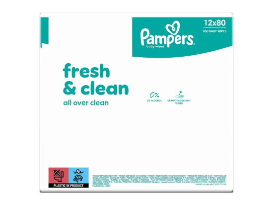 Pampers wipes (12x80/fol) Fresh Clean