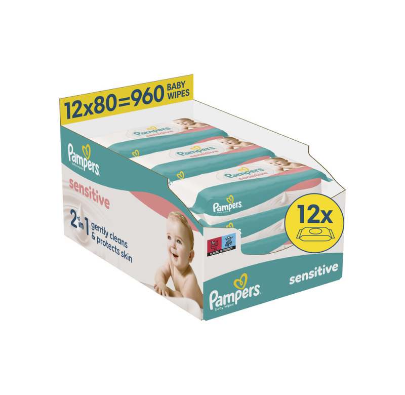 Pampers wipes (12x80/fol) Sensitive