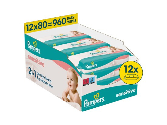 Pampers wipes (12x80/fol) Sensitive
