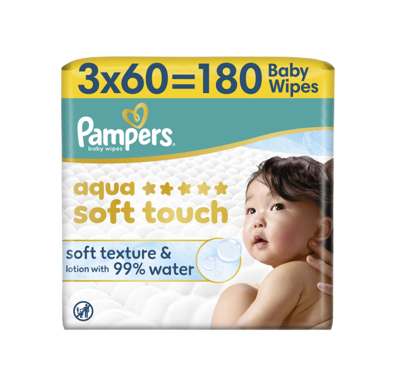 Pampers wipes (3x60ks/fol) AqSoft touch