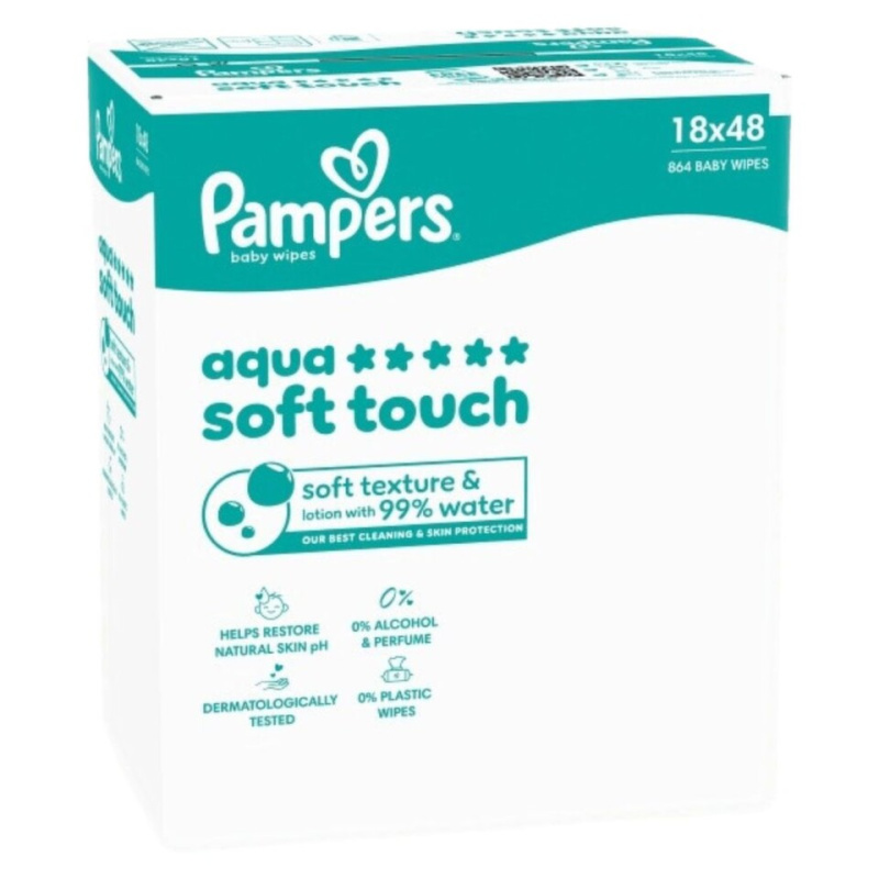Pampers wipes (18x48/fol) AqSoft touch