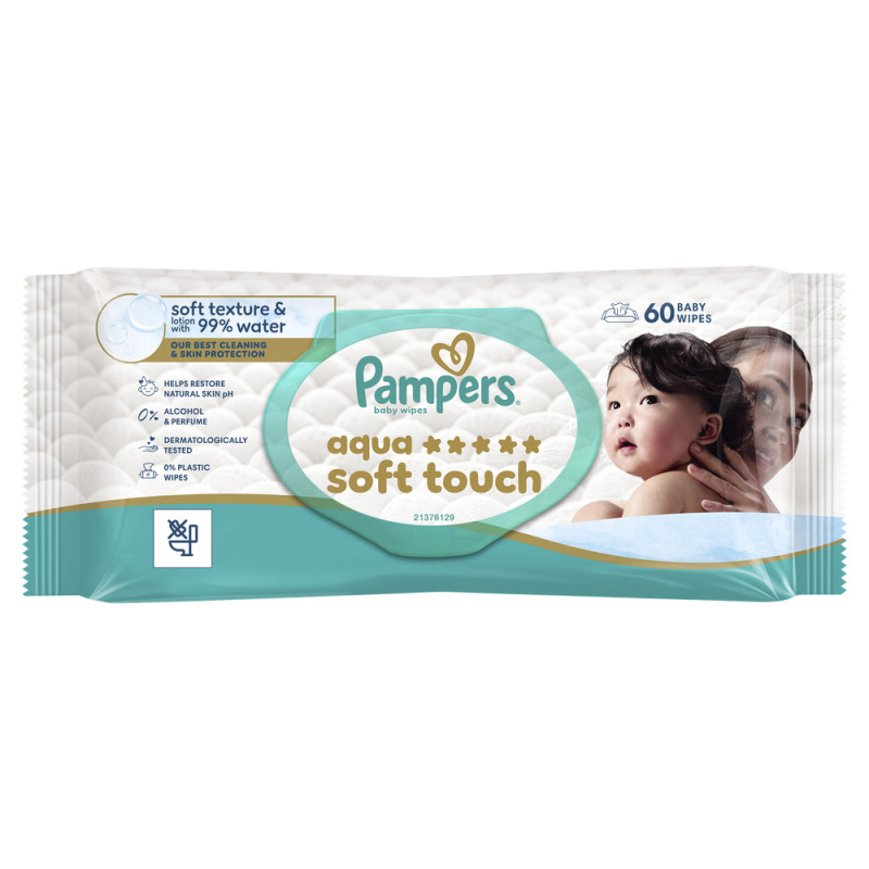 Pampers Aqua Soft Touch dětské čisticí ubrousky